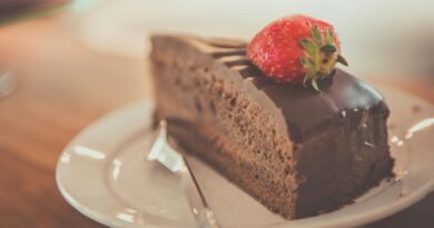 Sliced Chocolate Cake on Ceramic Saucer