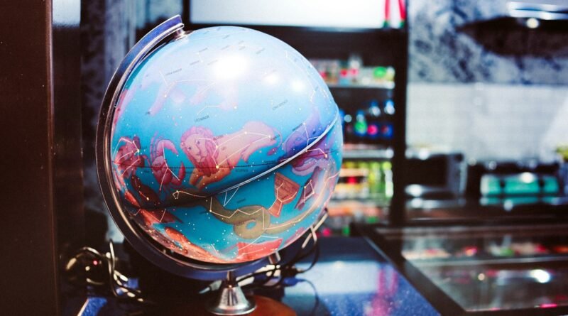 globe desk on table