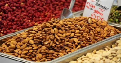 almonds, nuts, market