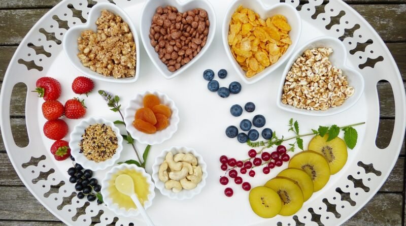 tray, breakfast, muesli