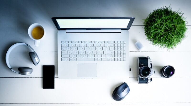 computer, laptop, work place