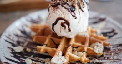 waffle, candy, ice cream