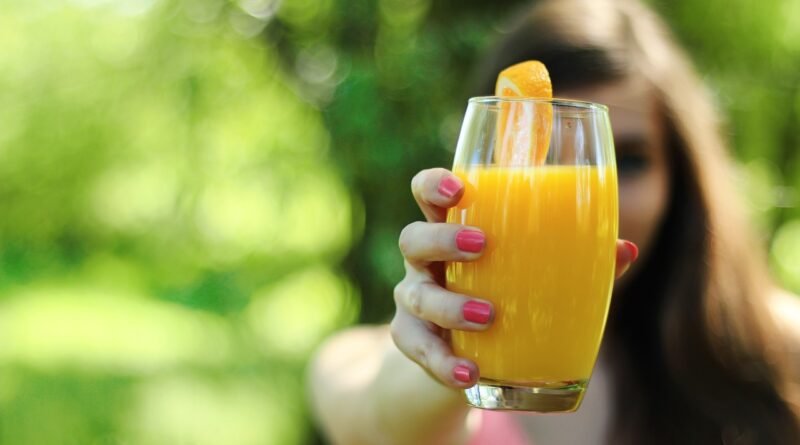 orange juice, healthy, glass