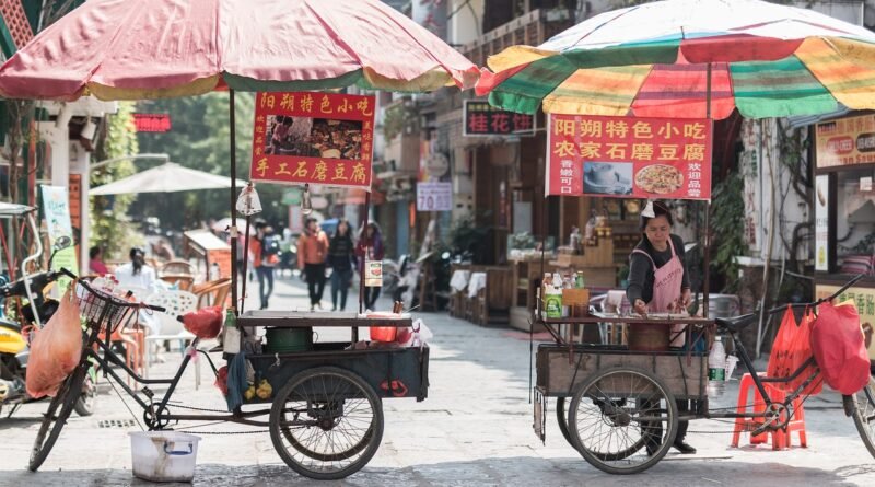 china, street, street vendors