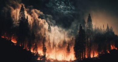 photo, woods, wildfire