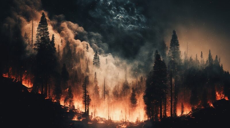 photo, woods, wildfire