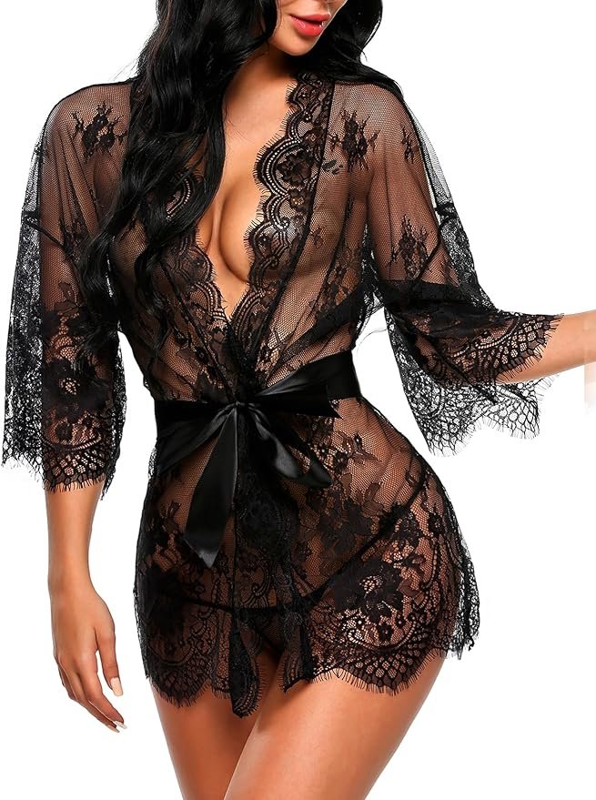 Avidlove Women's Lace Kimono Robe