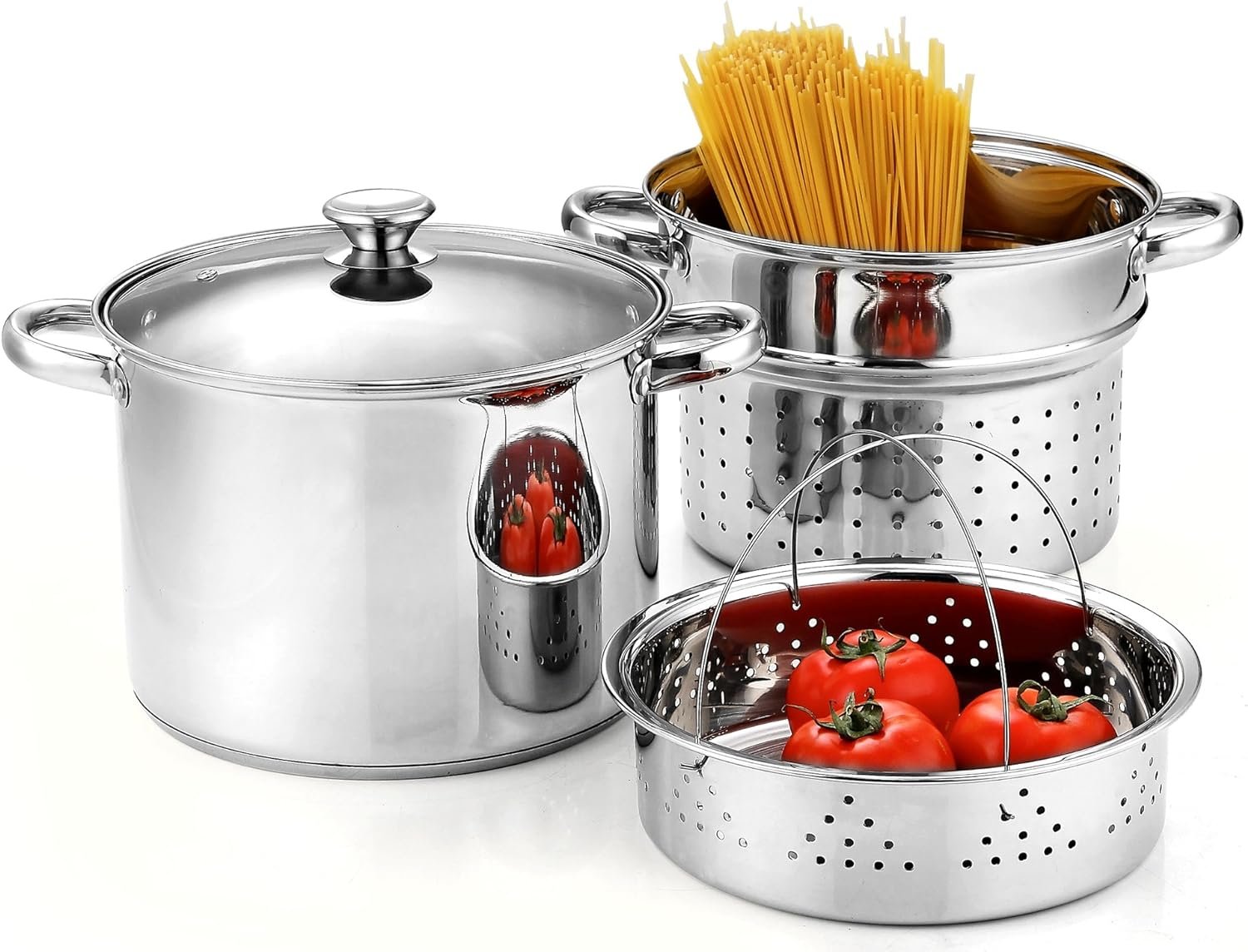 Stainless Steel Pasta Cooker Steamer